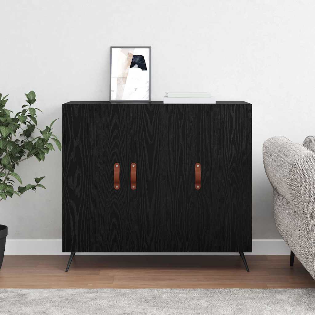 Serviesskap Svart Eik 89,5 x 34 x 80 cm Konstruert tre