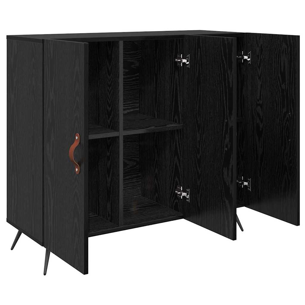 Serviesskap Svart Eik 89,5 x 34 x 80 cm Konstruert tre