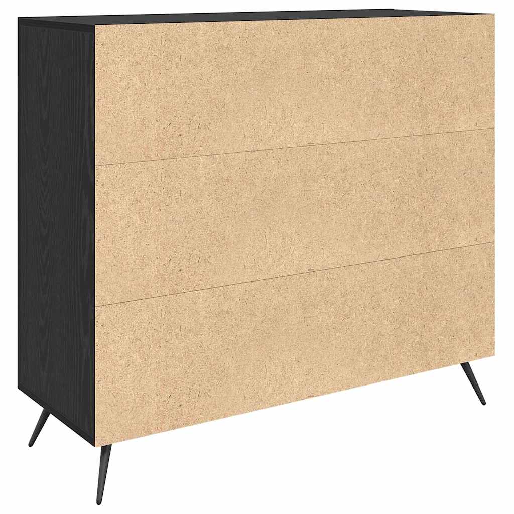 Serviesskap Svart Eik 89,5 x 34 x 80 cm Konstruert tre