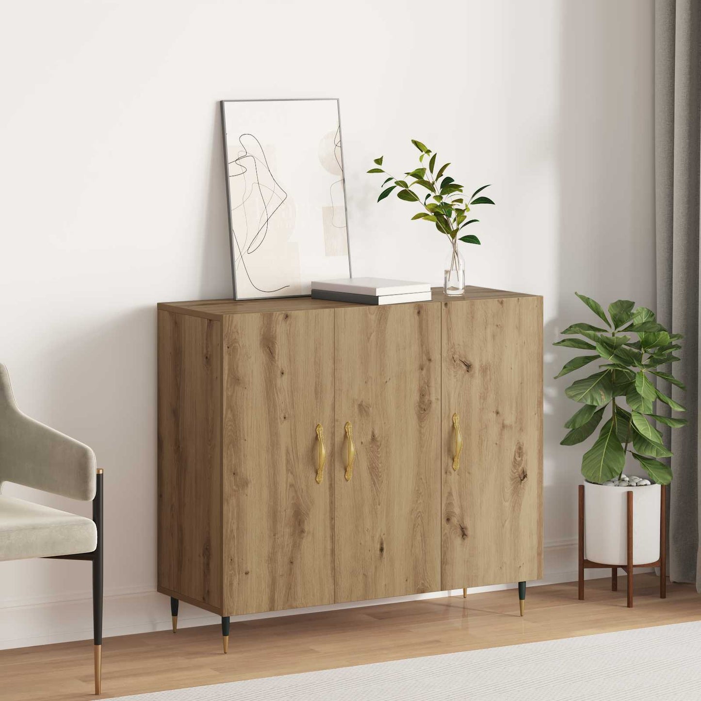 Serviesskap Artisan Eik 90 x 34 x 80 cm Konstruert tre