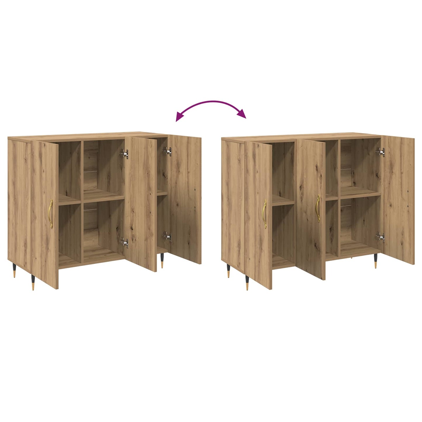 Serviesskap Artisan Eik 90 x 34 x 80 cm Konstruert tre