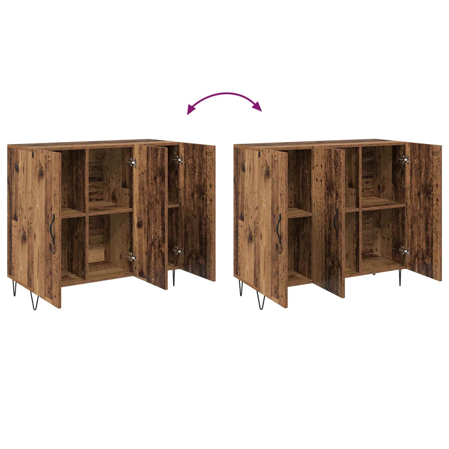 Serviesskap Gammelt tre 90 x 32,5 x 80 cm Konstruert tre