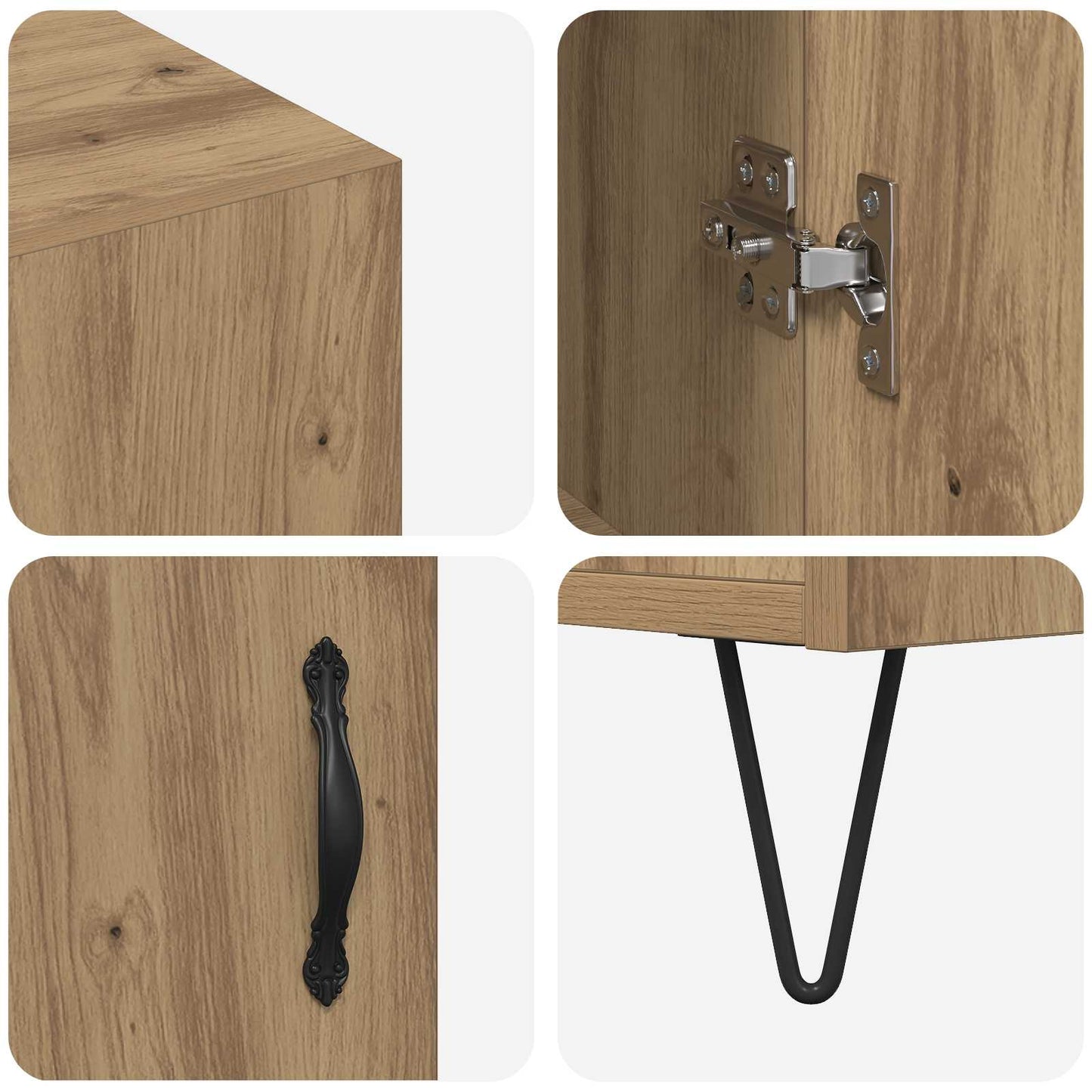 Serviesskap Artisan Eik 90 x 32,5 x 80 cm Konstruert tre