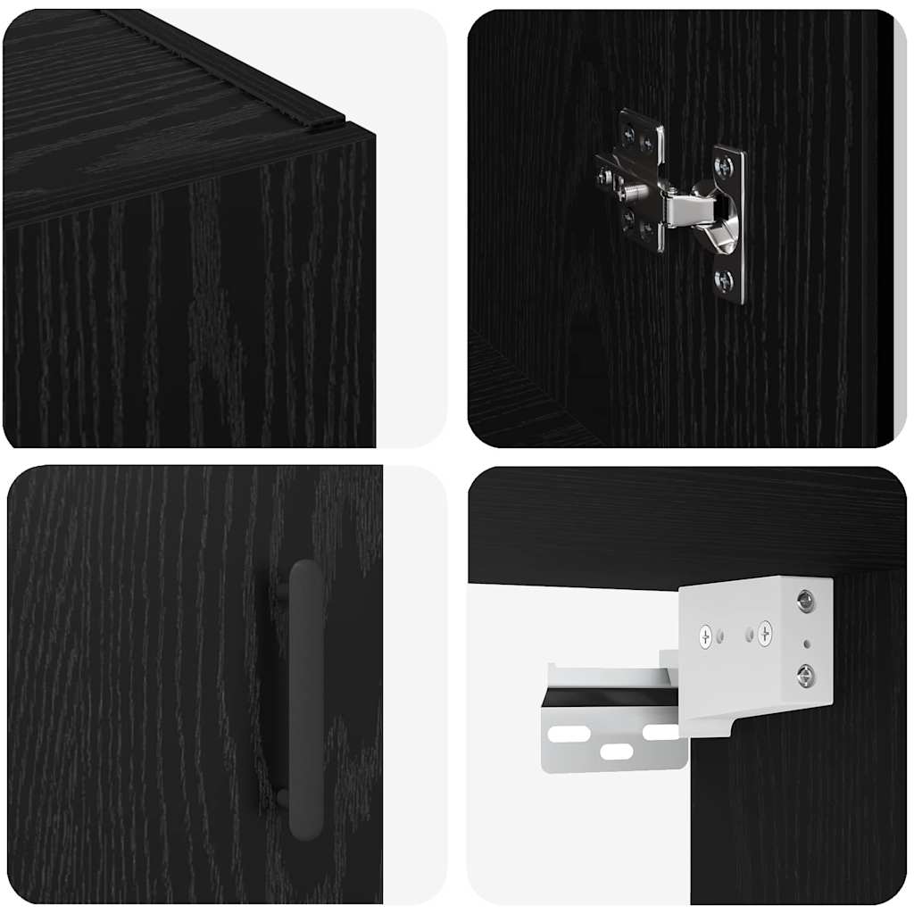 Serviesskap Svart Eik 69,5 x 34 x 90 cm Konstruert tre