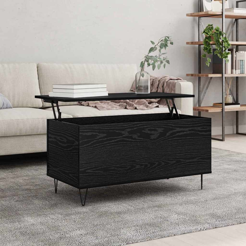 Kaffebord Svart eik 90 x 44.5 x 45 cm Konstruert tre