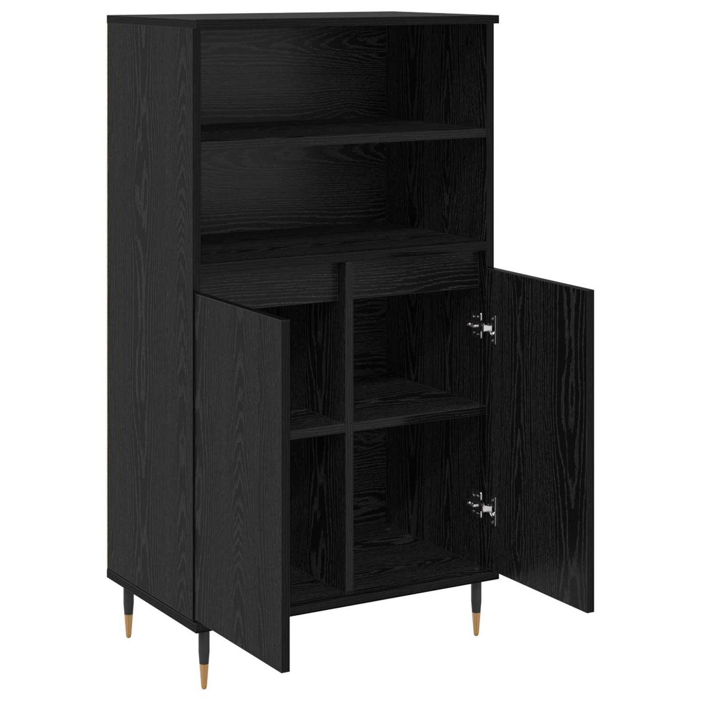 Høyskap Svart 60 x 36 x 110 cm Konstruert tre