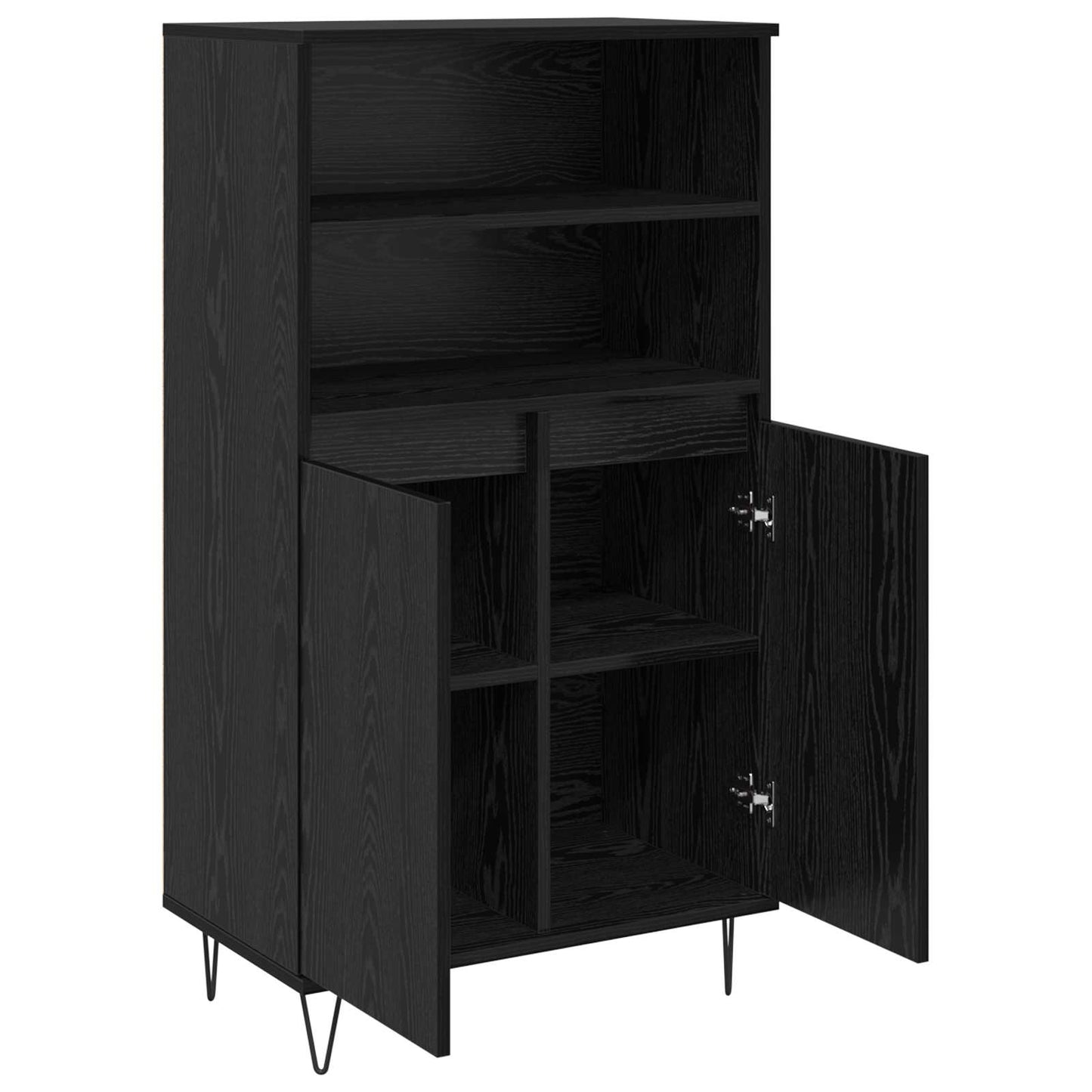 Høyskap Svart 60 x 36 x 110 cm Konstruert tre