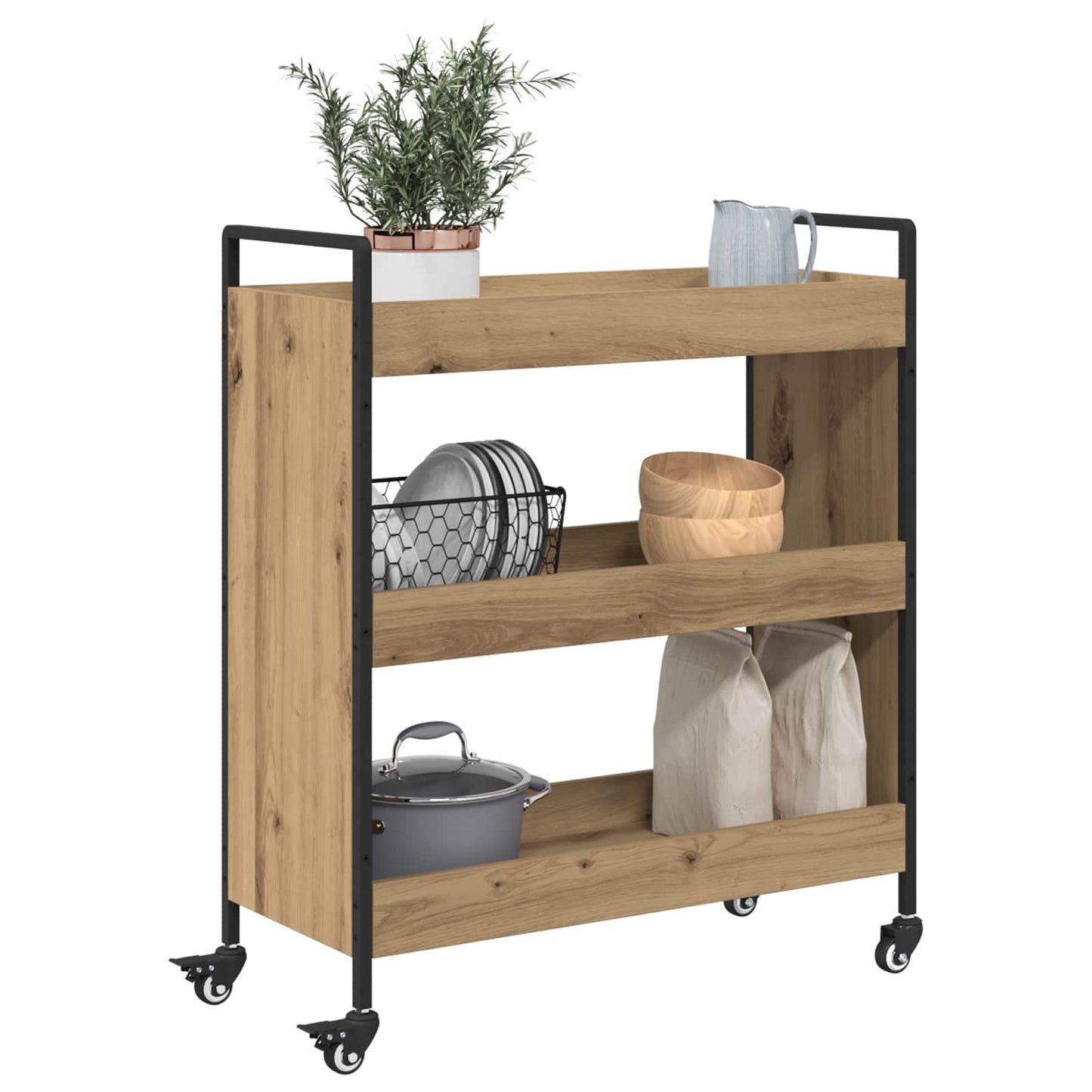 Kjøkkenvogn Artisan Eik 70 x 30 x 82 cm Konstruert tre