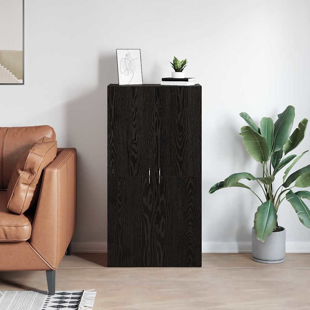 Kontorskap Svart eik 60 x 32 x 115 cm Konstruert tre