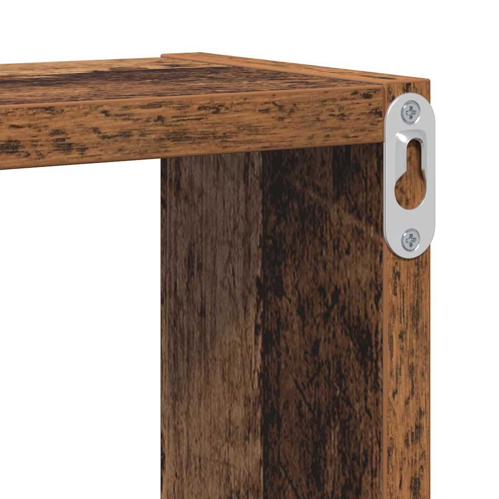 Vegghylle Veggmontert med lagring Gammelt tre 96 x 12 x 64 cm