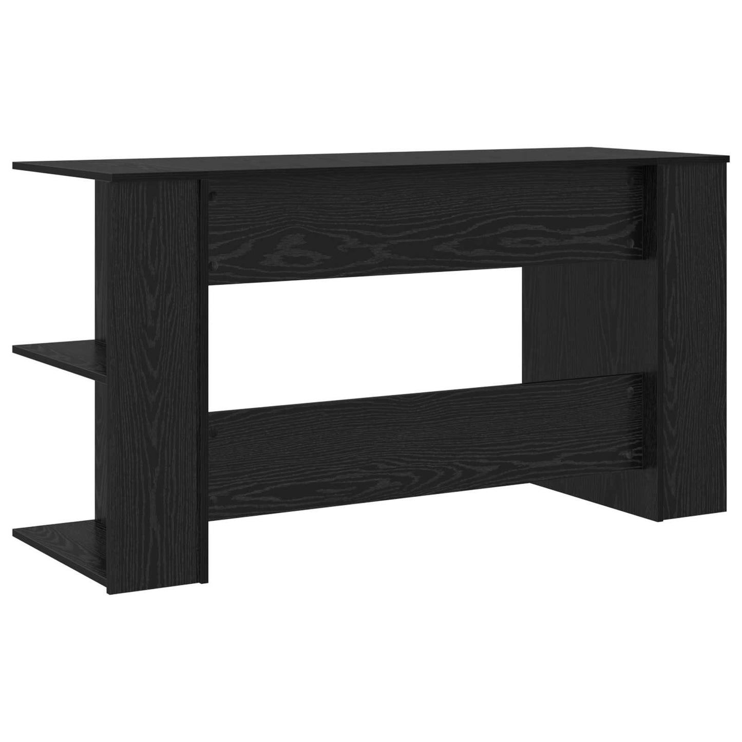 Skrivebord med hylle Svart eik 140 x 50 x 75 cm Konstruert tre