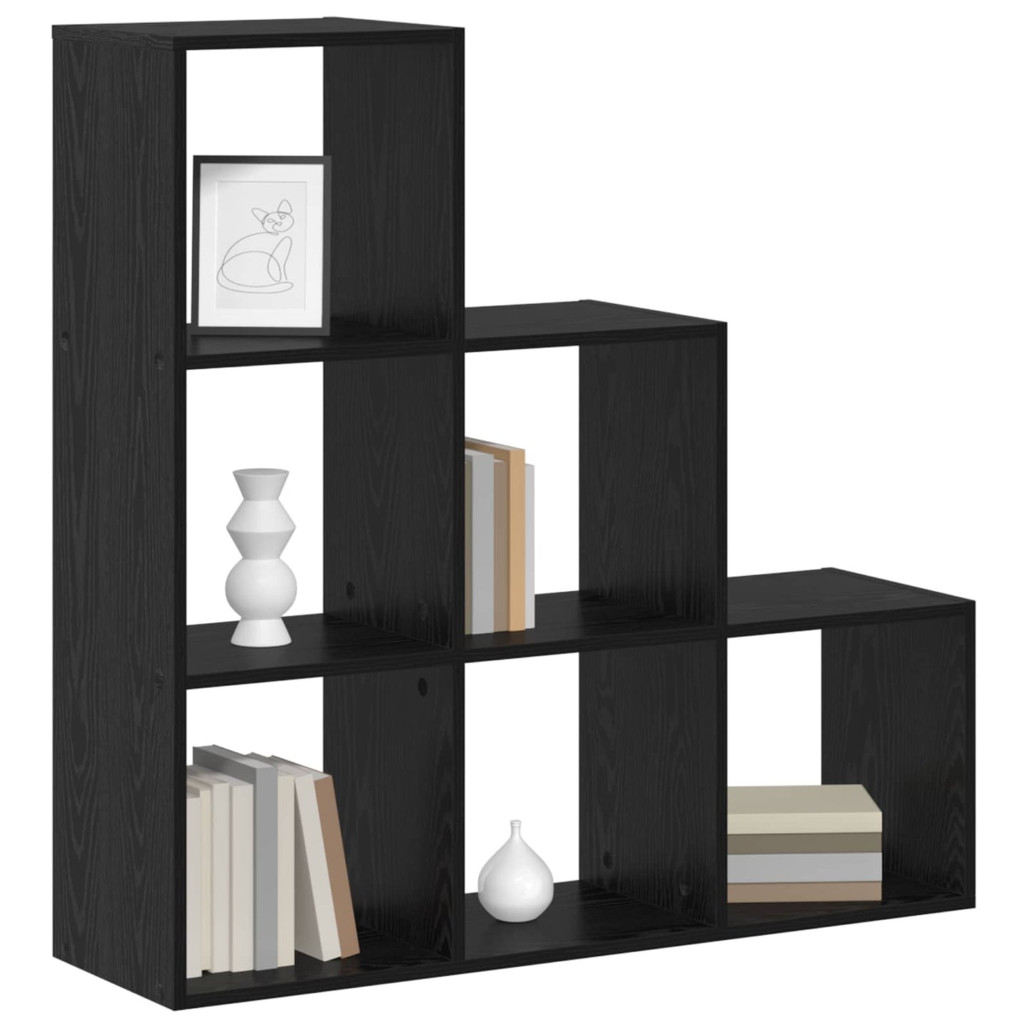 Romdeler Bokhylle Svart Eik 99 x 29 x 99 cm Konstruert tre