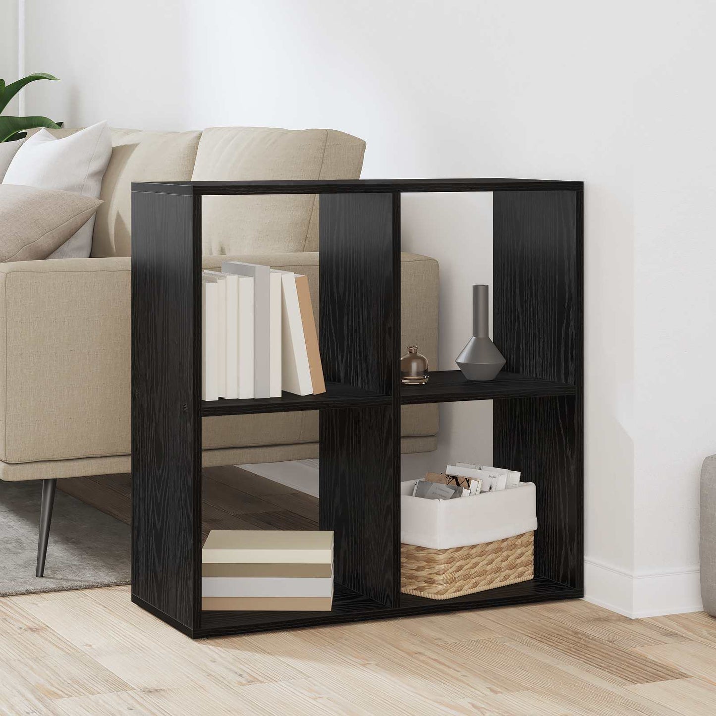 Bokskap Svart Eik 69,5 x 29 x 69,5 cm Konstruert tre