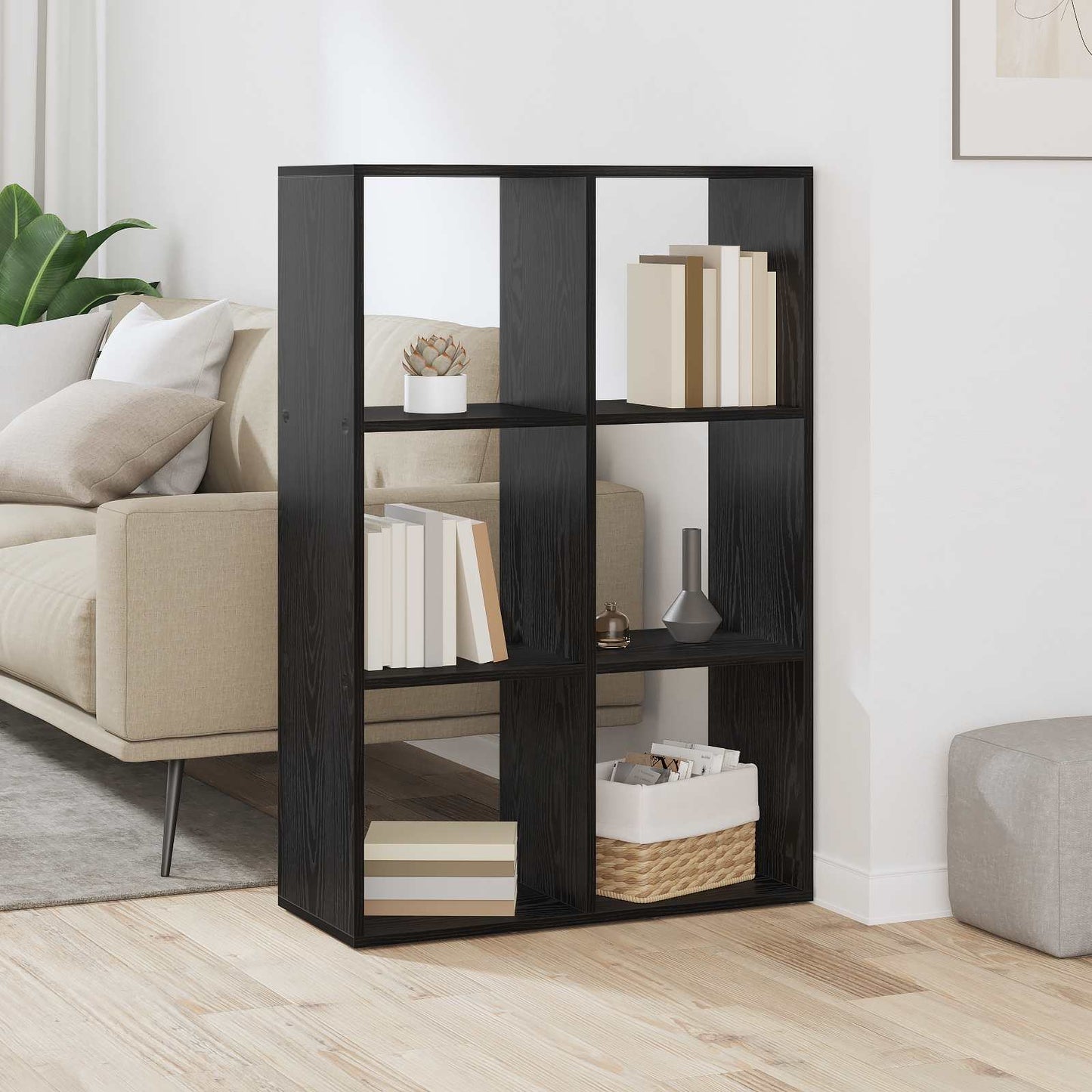 Bokskap Svart Eik 69,5 x 29 x 103,5 cm Konstruert tre