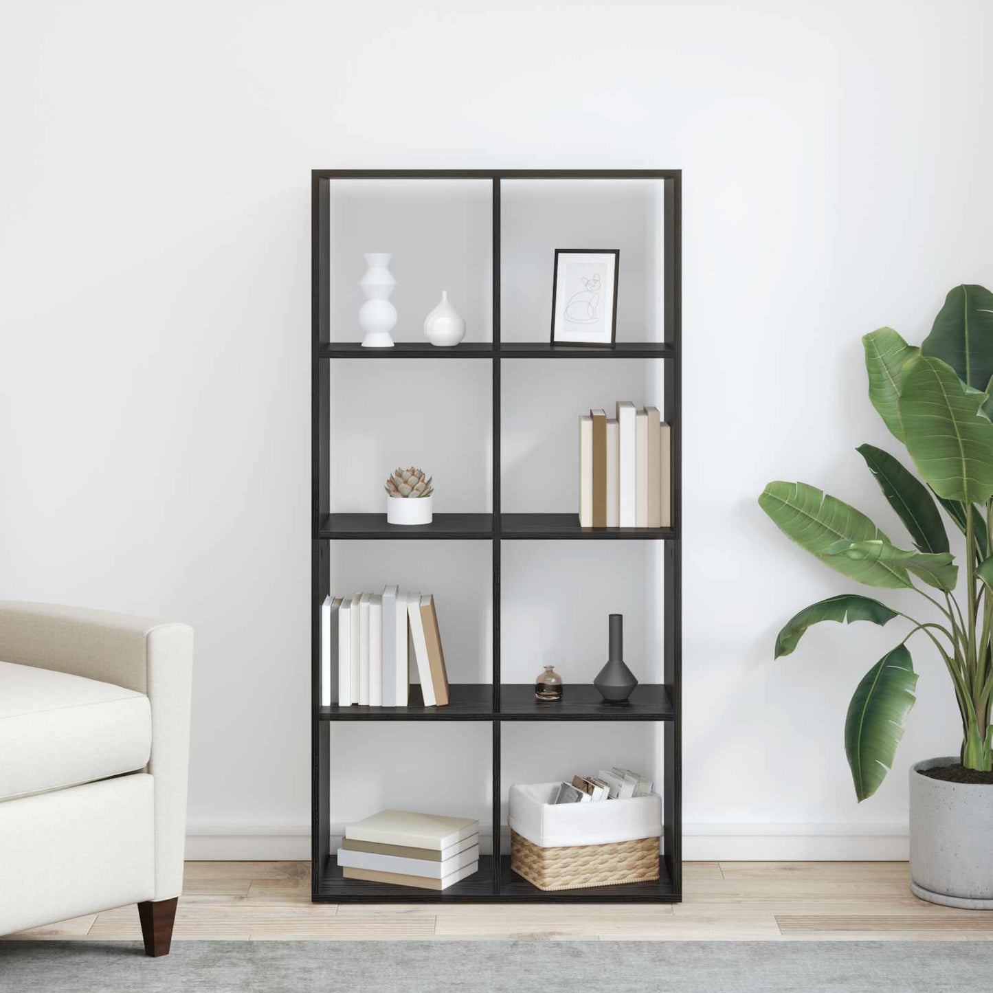 Bokskap Svart Eik 69,5 x 29 x 137,5 cm Konstruert tre