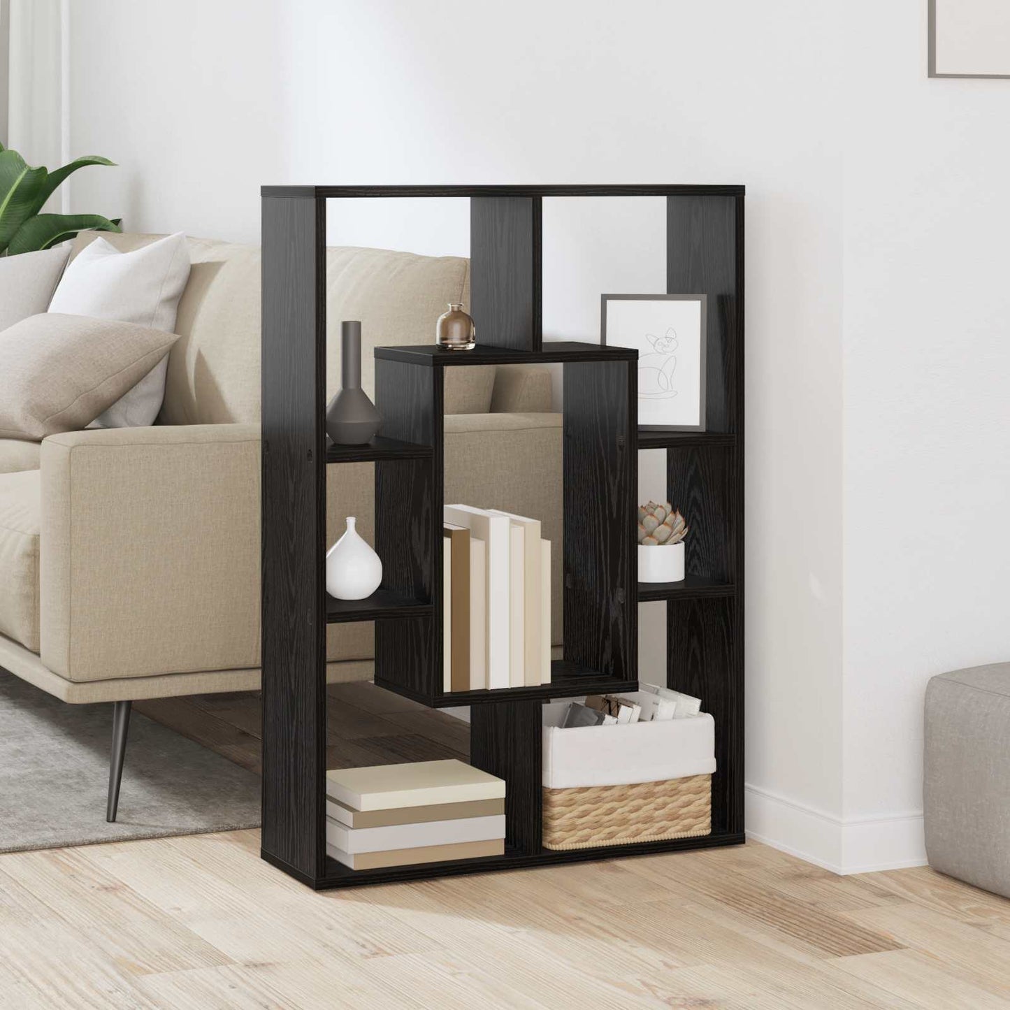 Bokskap Svart Eik 63 x 20 x 90 cm Konstruert tre