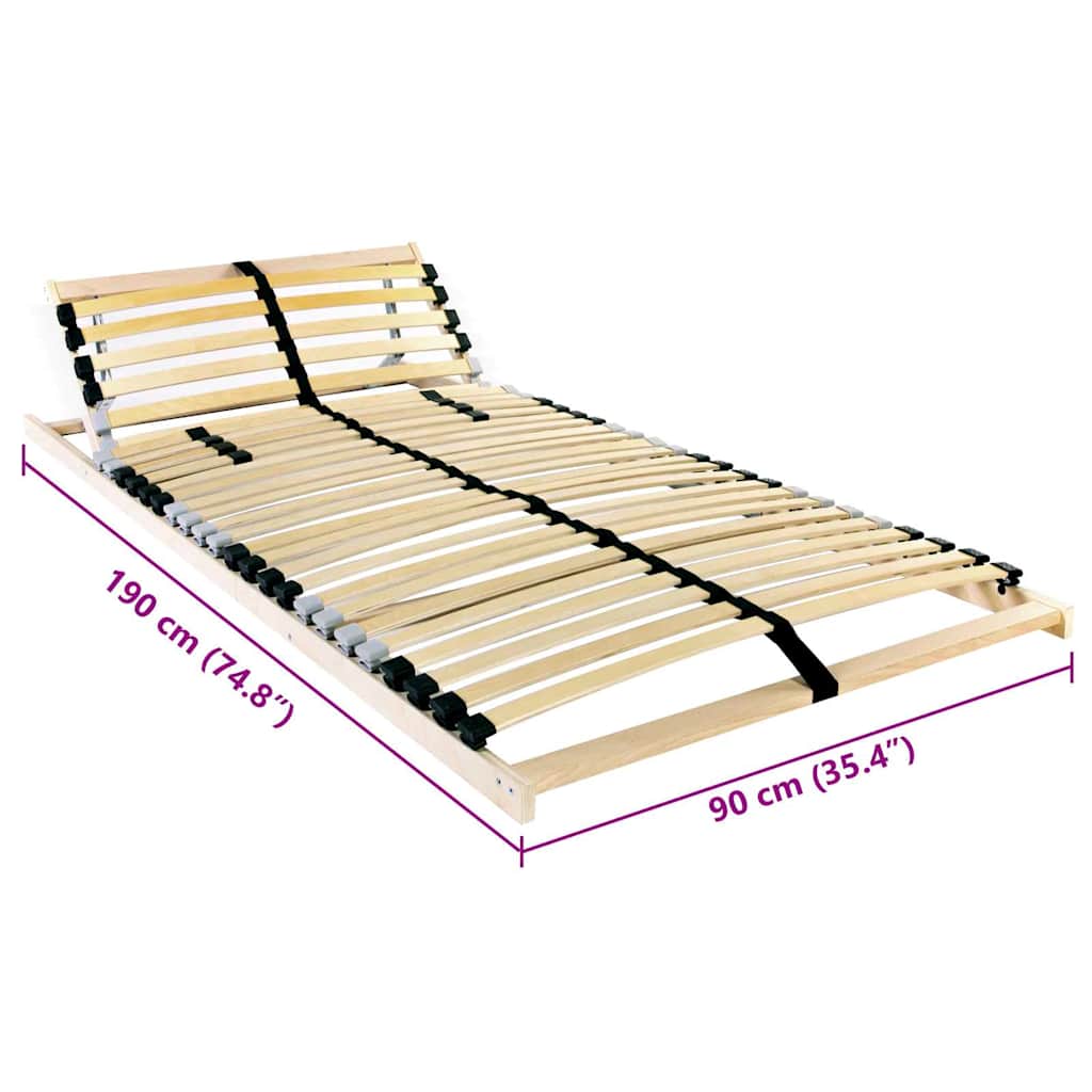 Lamelbunn Brun 90 x 190 cm Massiv bøketre