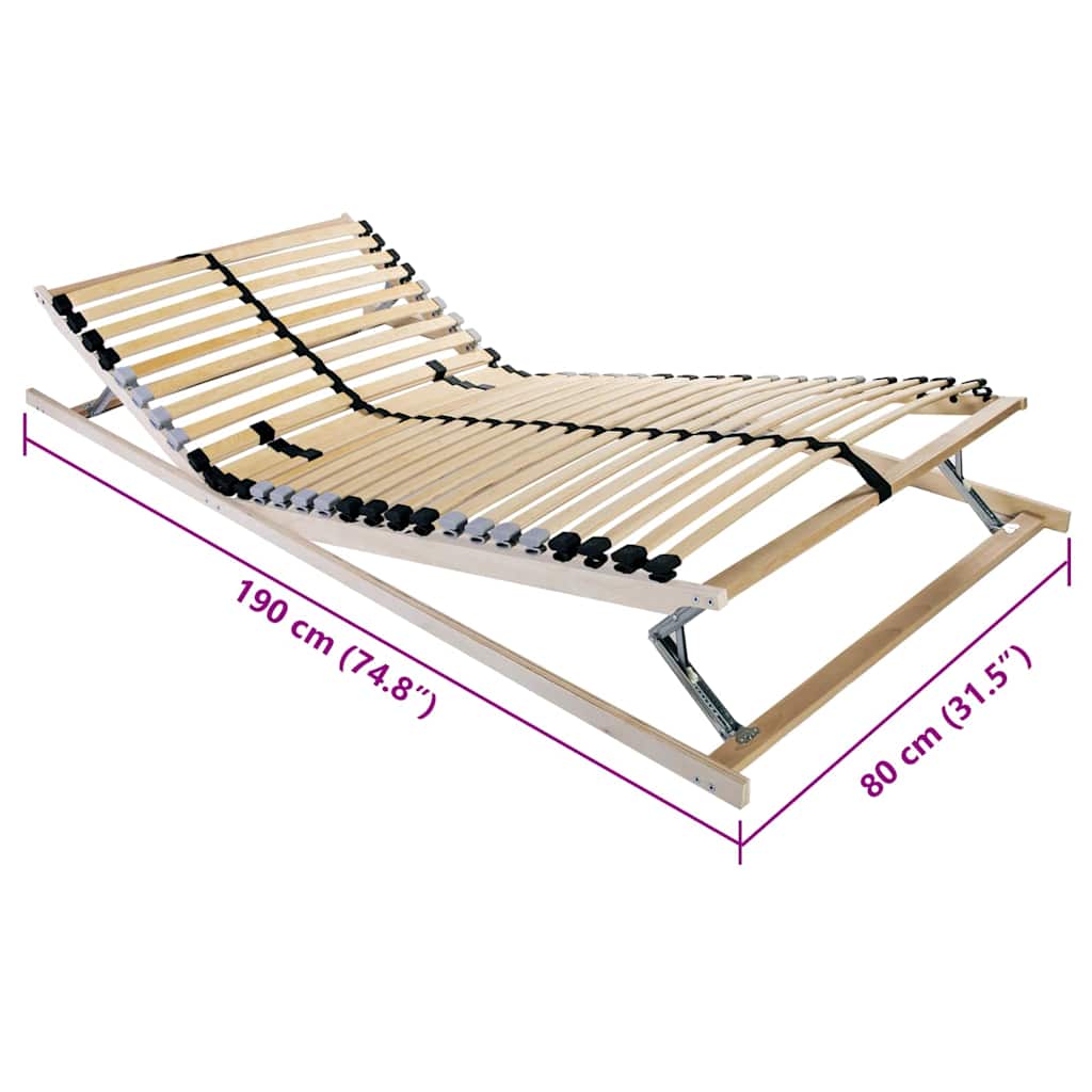 Lamelbunn Brun 80 x 190 cm Massiv bøketre