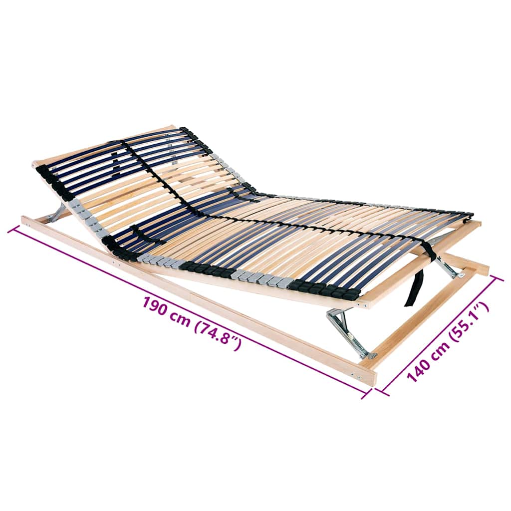 Lamelbunn Brun 140 x 190 cm Massiv bøketre