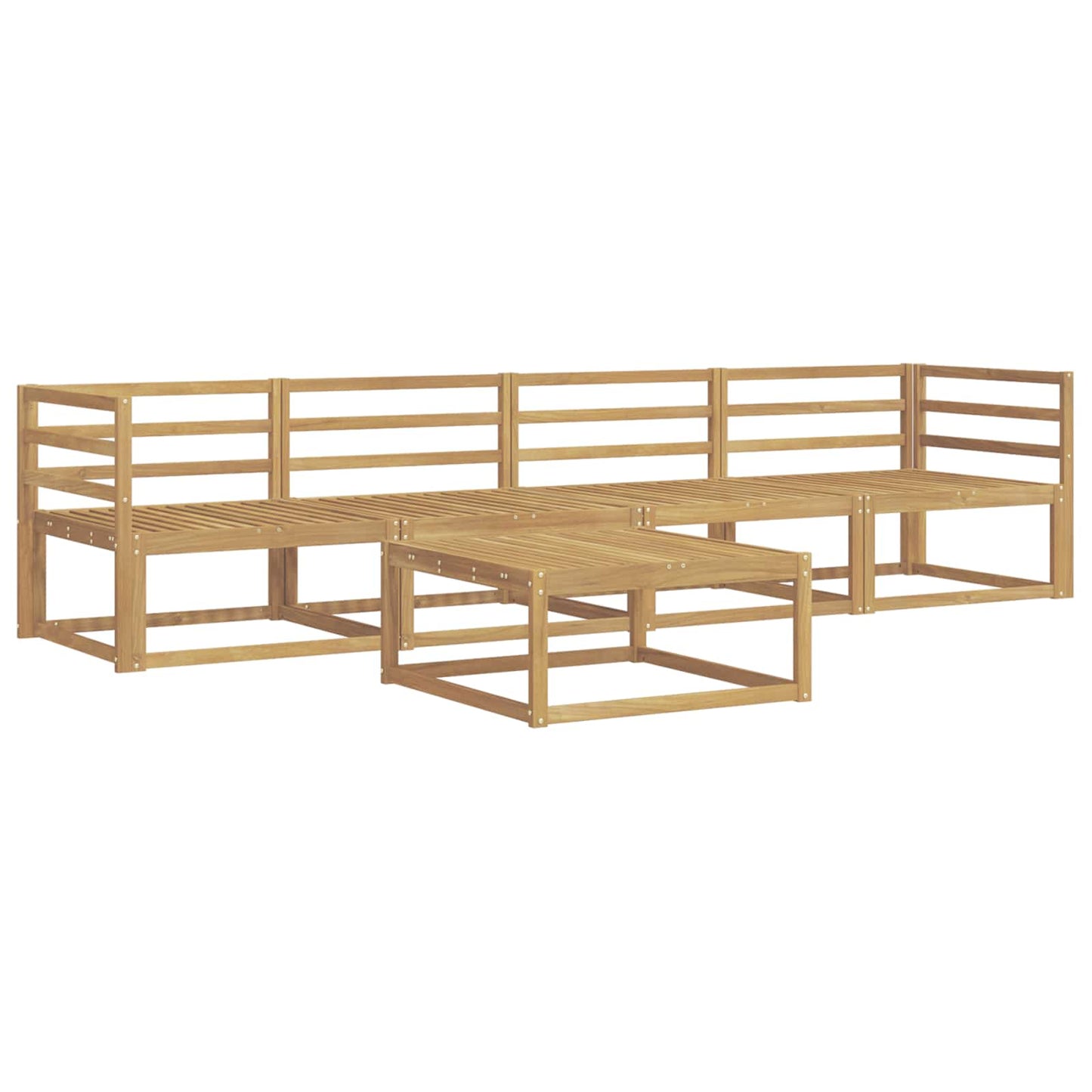 Utendørs sofa-sett 5 pcs Hvit 79 x 79 x 37 cm Solid akasietre