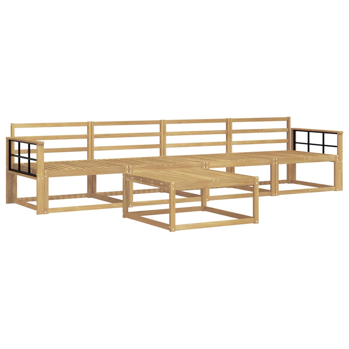 Utendørs sofa-sett 5 pcs Hvit 79 x 79 x 37 cm Solid akasietre