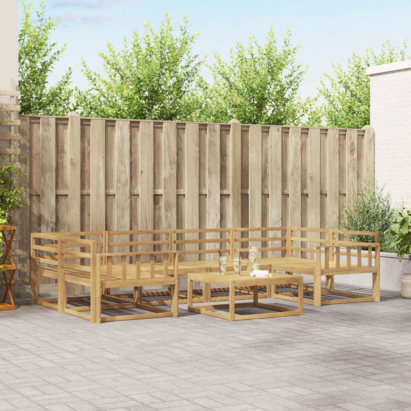 Utendørs sofa-sett 7 pcs Hvit