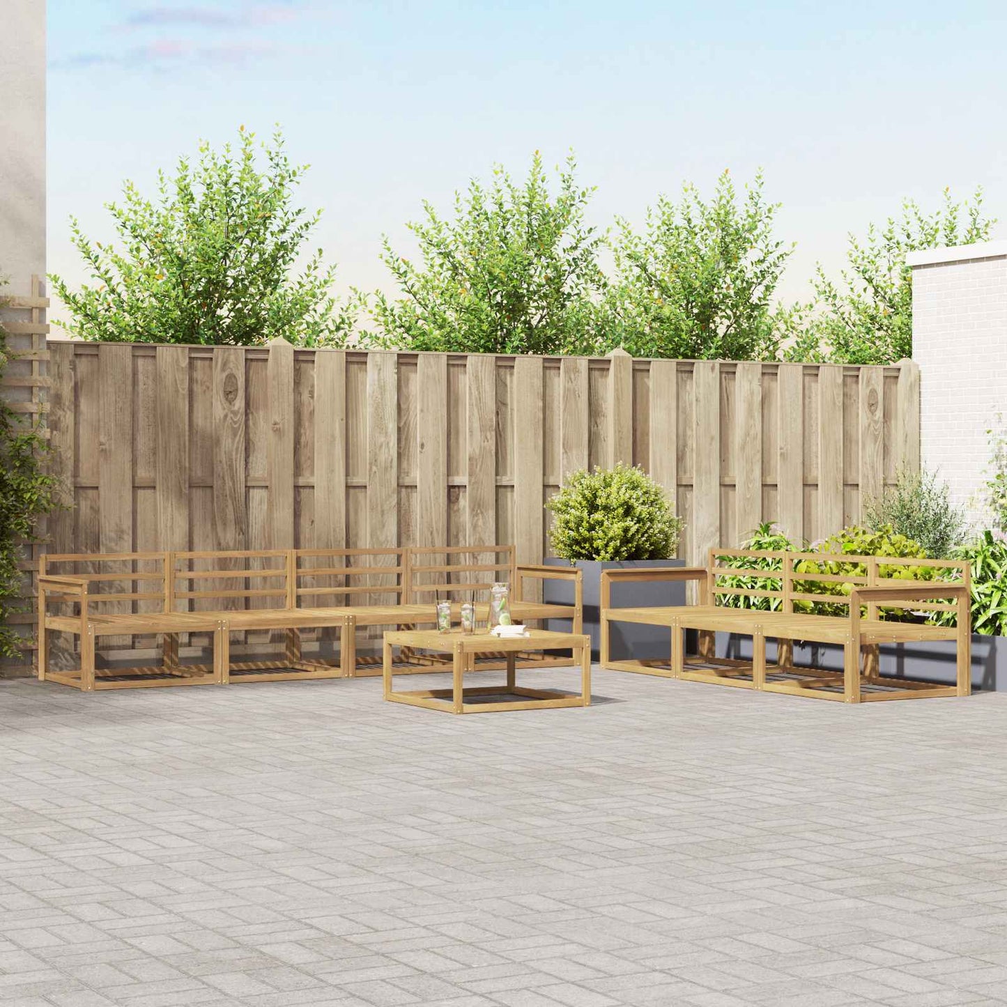 Utendørs sofa-sett 8 pcs Hvit