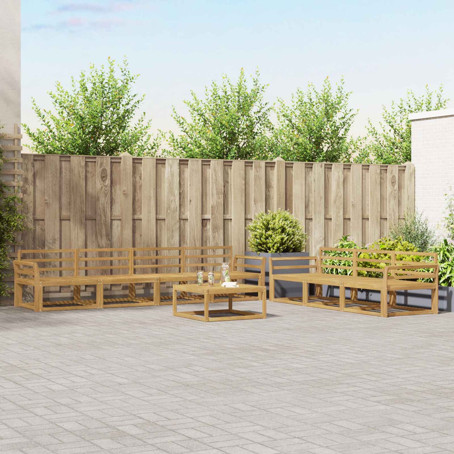 Utendørs sofa-sett 8 pcs Hvit