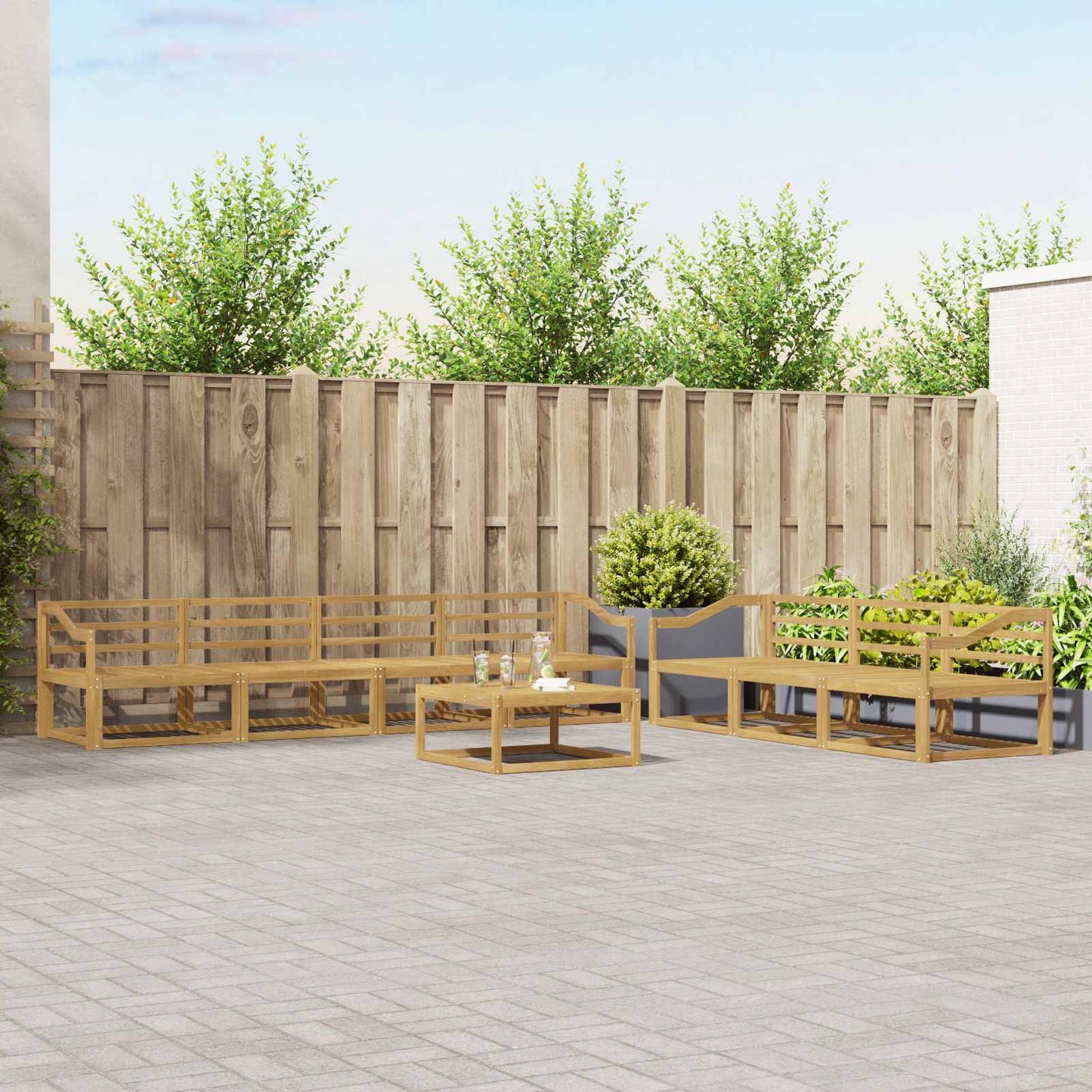 Utendørs sofa-sett 8 pcs Hvit