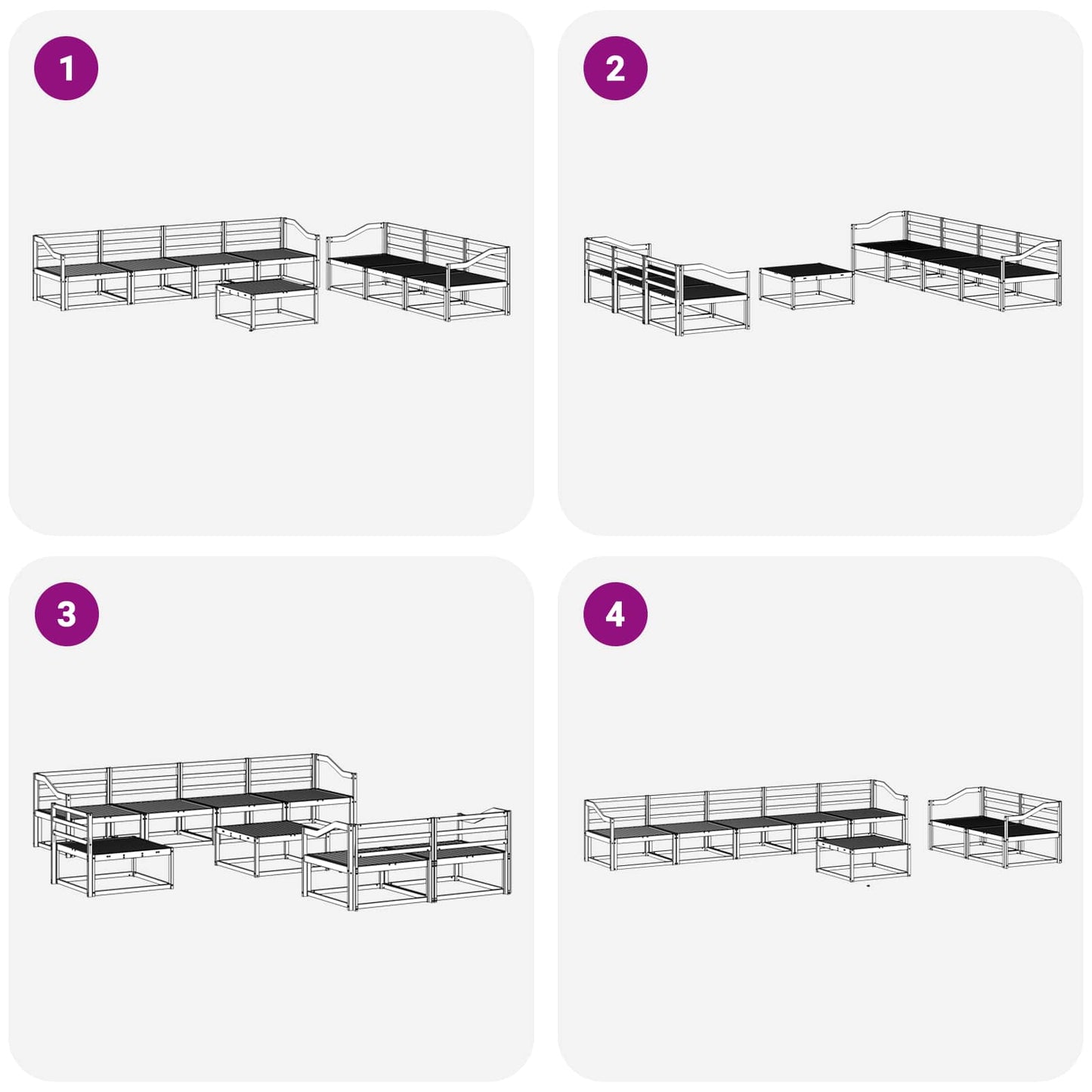 Utendørs sofa-sett 8 pcs Hvit