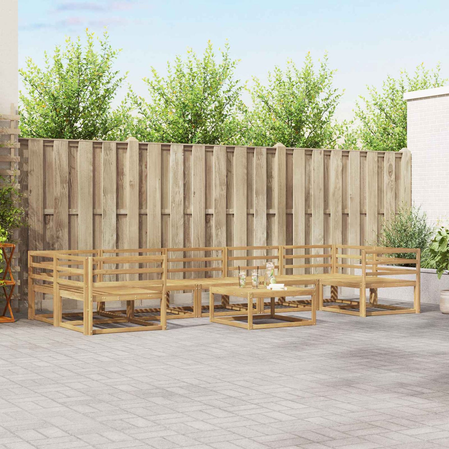Utendørs sofa-sett 8 pcs Hvit