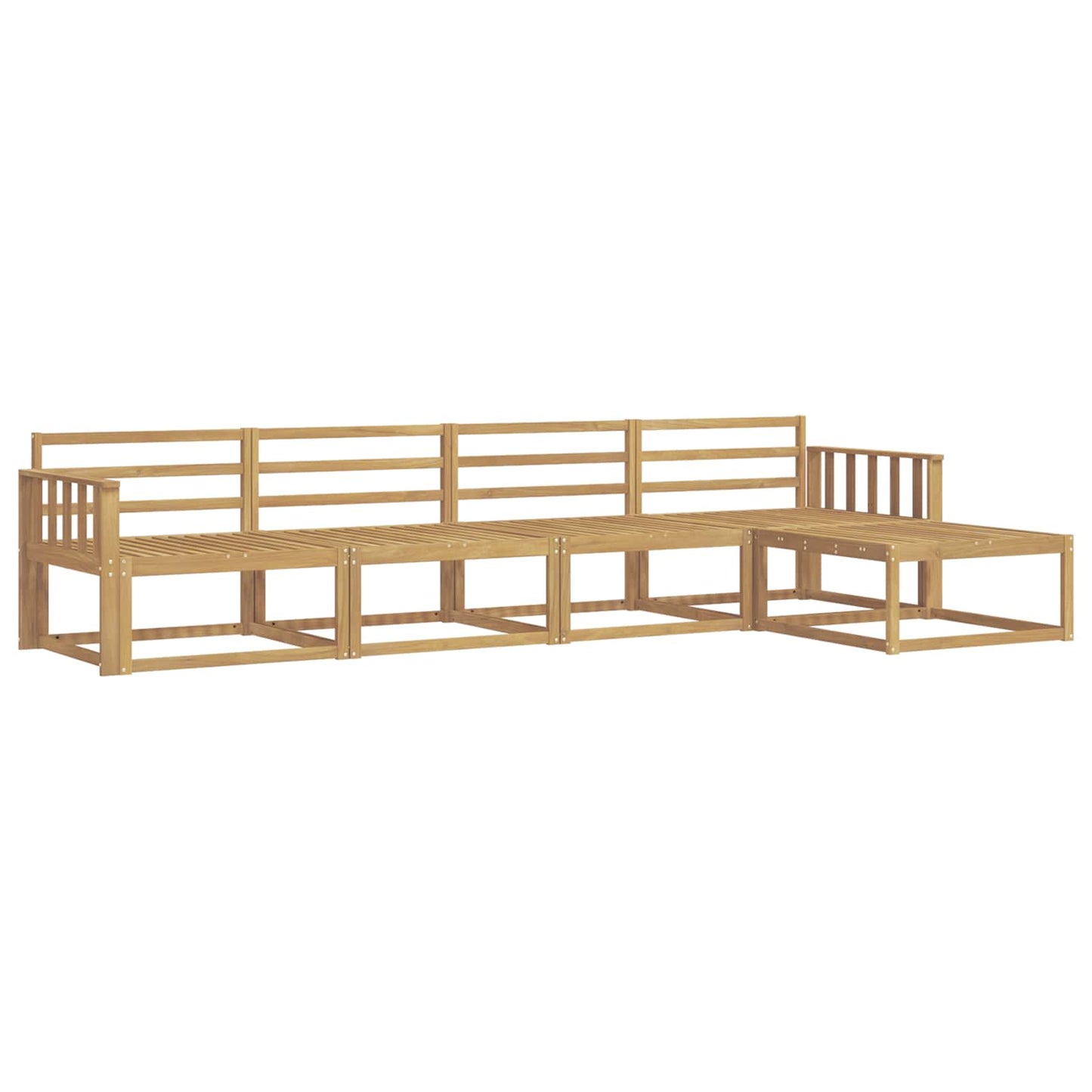 Utendørs sofa-sett 5 pcs Hvit 329 x 162,5 x 73 cm