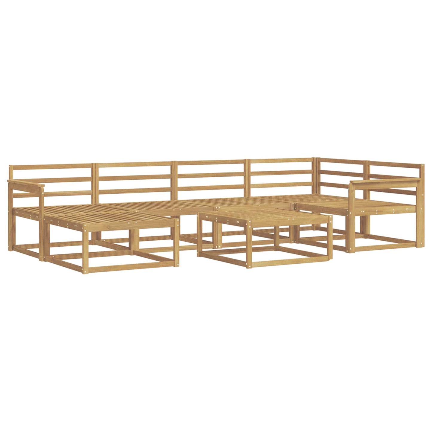 Utendørs sofa-sett 7 pcs Hvit Solid akasietre