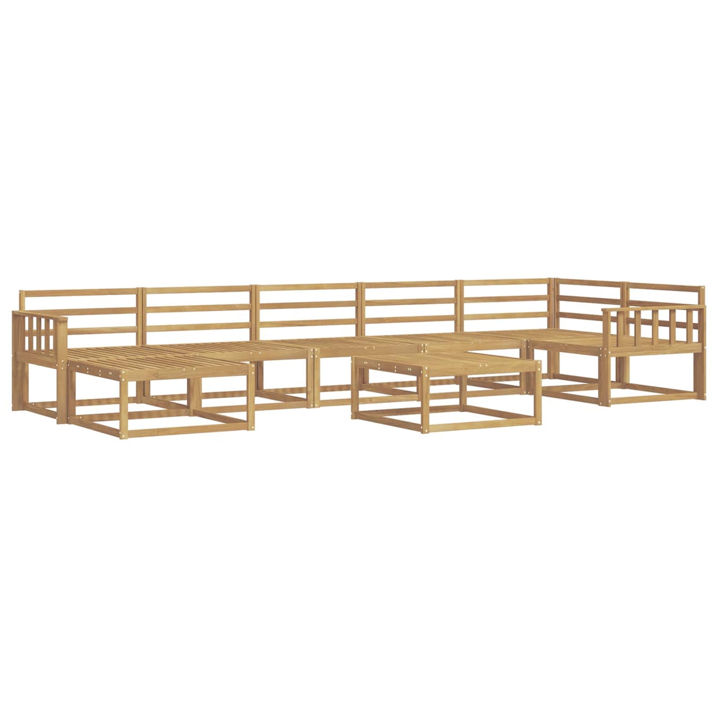 Utendørs sofa-sett 8 pcs Hvit Solid akasietre