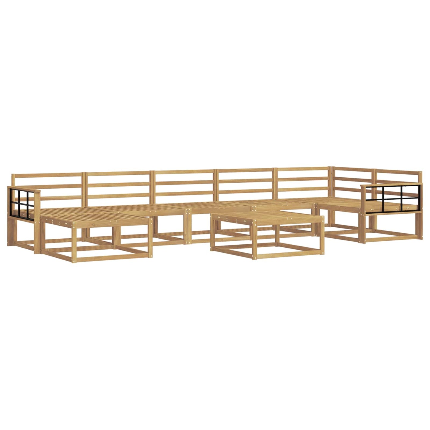 Utendørs sofa-sett 8 pcs Hvit Solid akasietre
