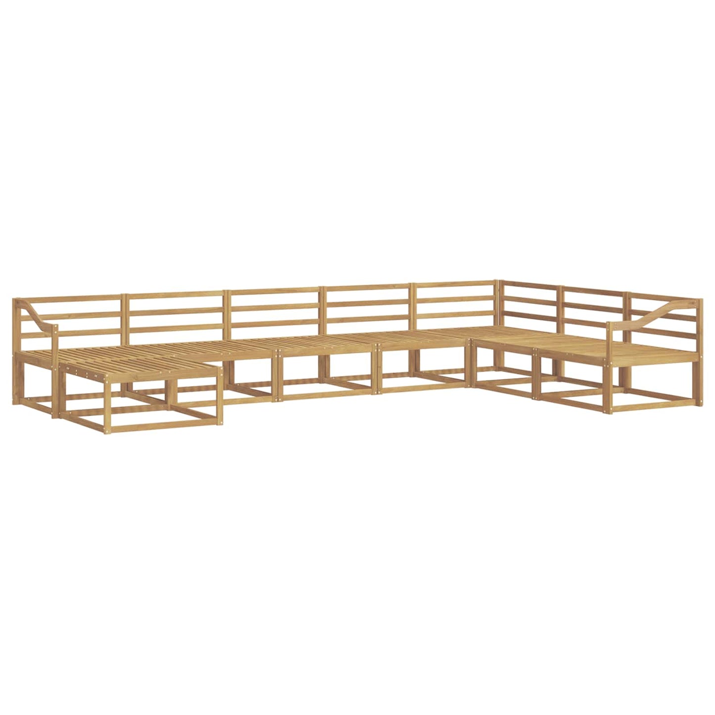 Utendørs sofa-sett 8 pcs Hvit Solid akasietre