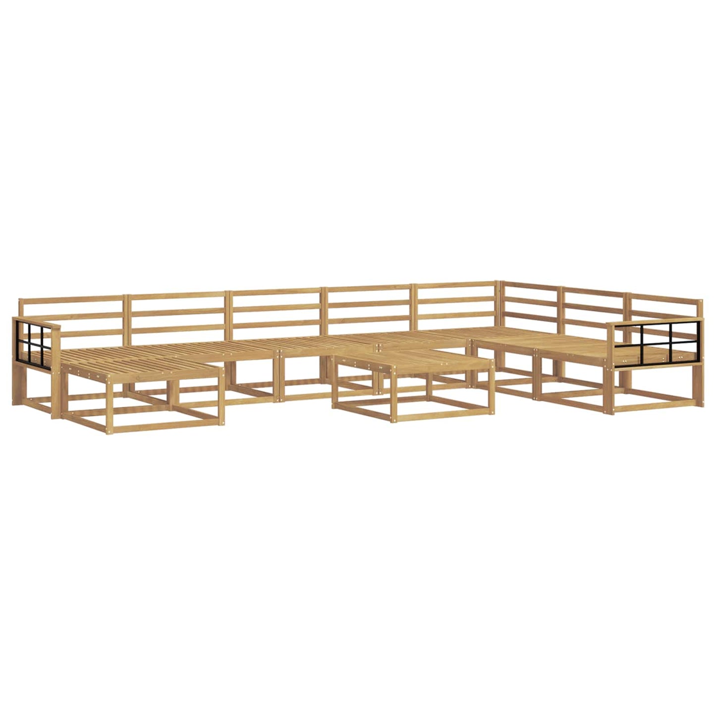 Utendørs sofa-sett 9 pcs Hvit Solid akasietre