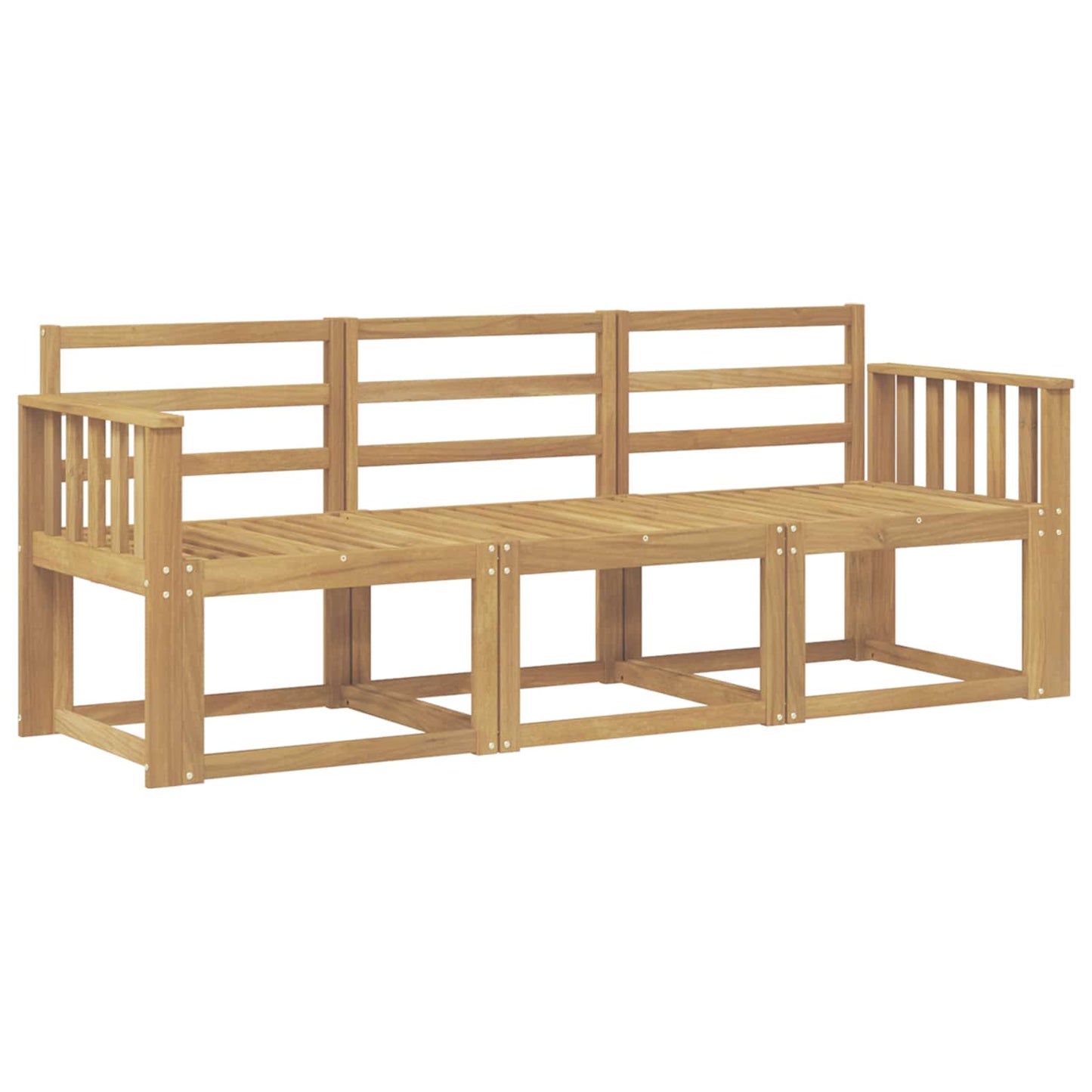 Utendørs sofa-sett 3 pcs Hvit 189,5 x 63 x 73 cm
