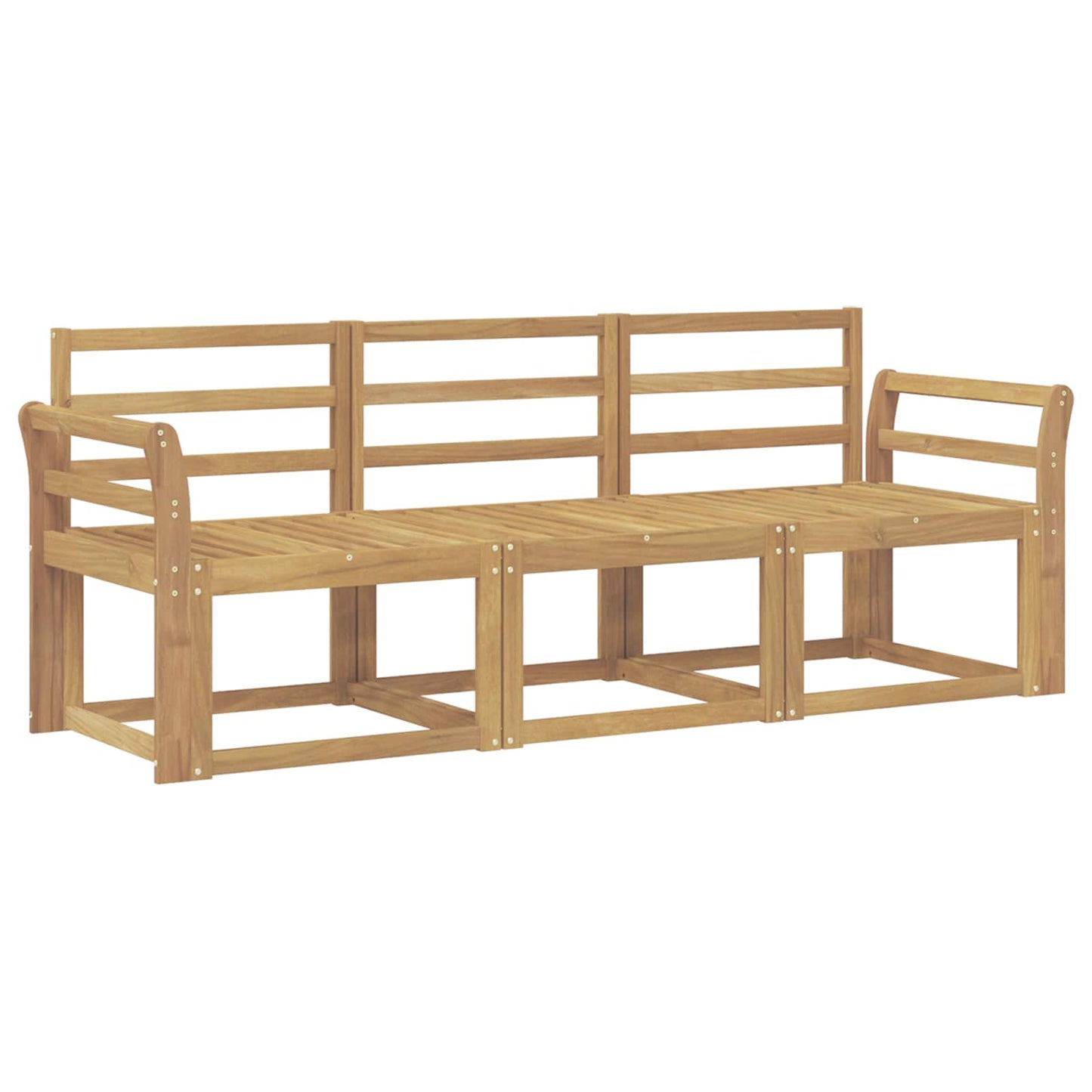 Utendørs sofa-sett 3 pcs Hvit 194 x 63 x 73 cm Solid akasietre
