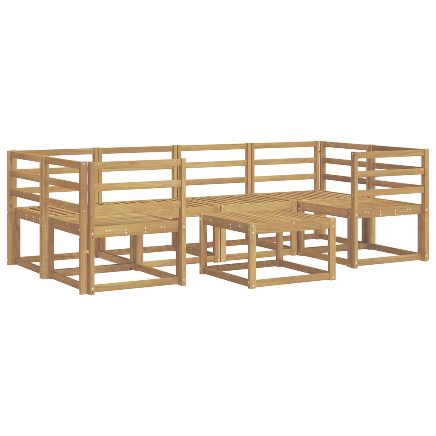 Utendørs sofa-sett 7 pcs Hvit 59 x 59 x 37 cm Solid akasietre