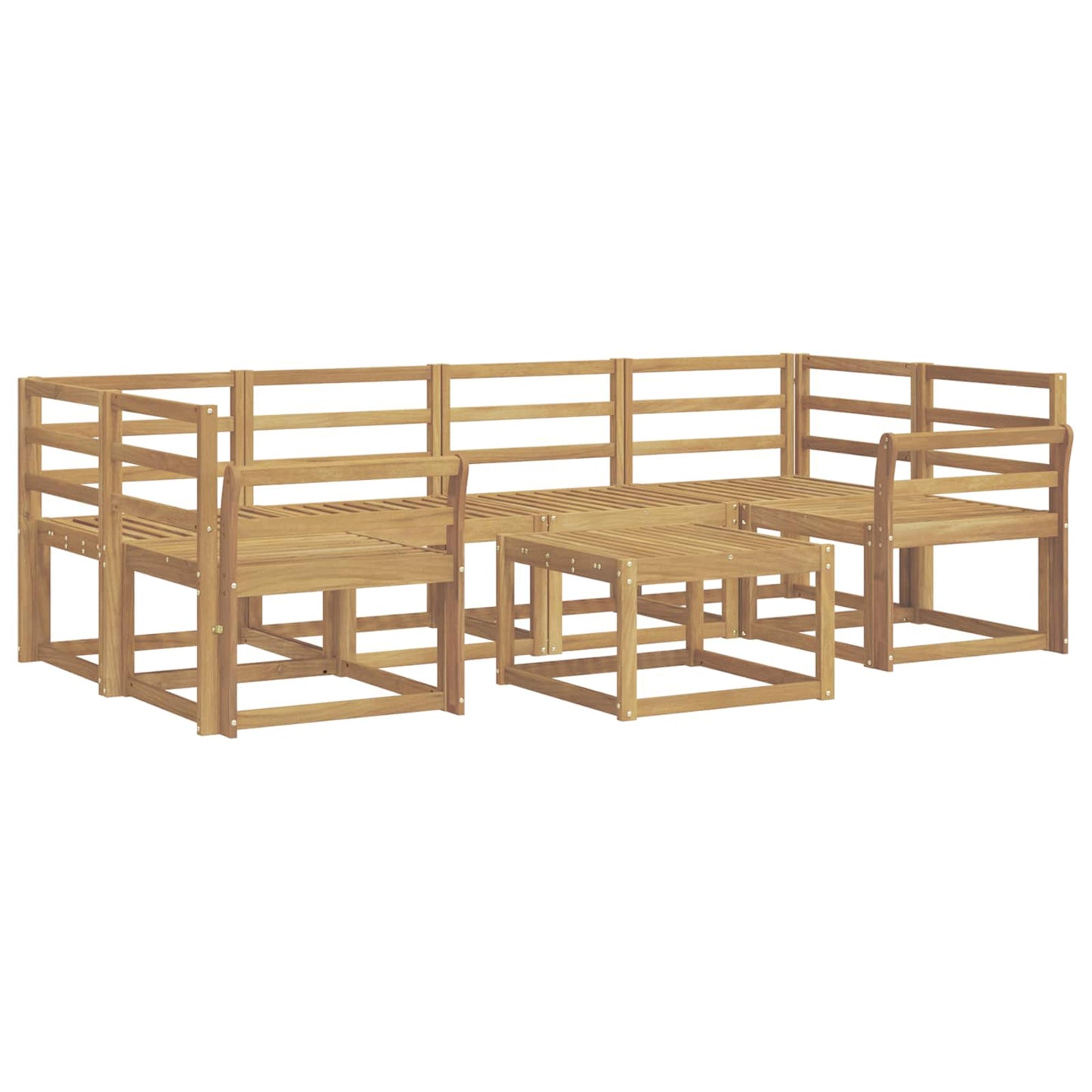Utendørs sofa-sett 7 pcs Hvit 59 x 59 x 37 cm Solid akasietre