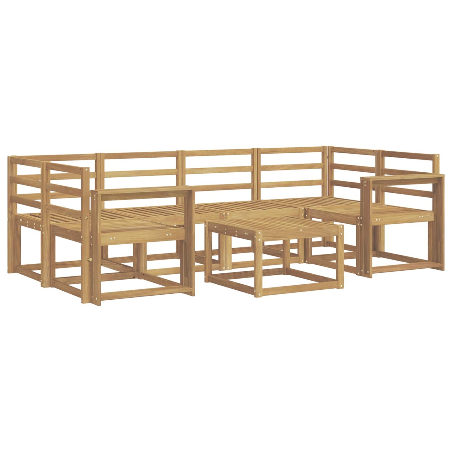 Utendørs sofa-sett 7 pcs Hvit 59 x 59 x 37 cm Solid akasietre