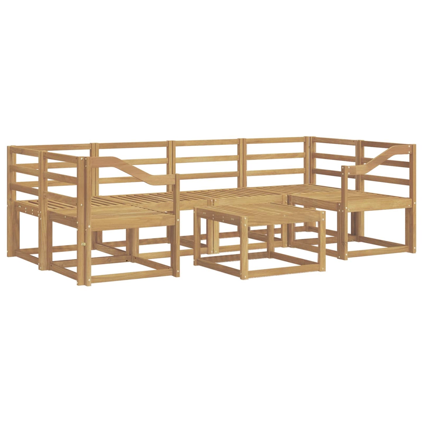 Utendørs sofa-sett 7 pcs Hvit 59 x 59 x 37 cm Solid akasietre
