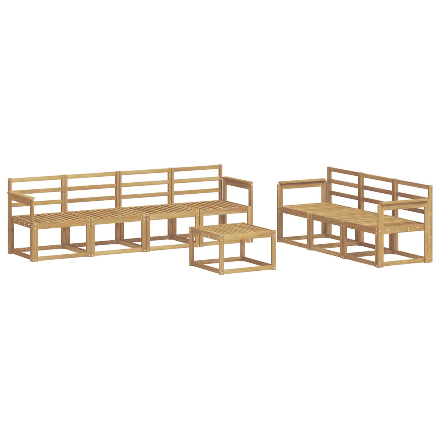 Utendørs sofa-sett 8 pcs Hvit 59 x 59 x 37 cm Solid akasietre