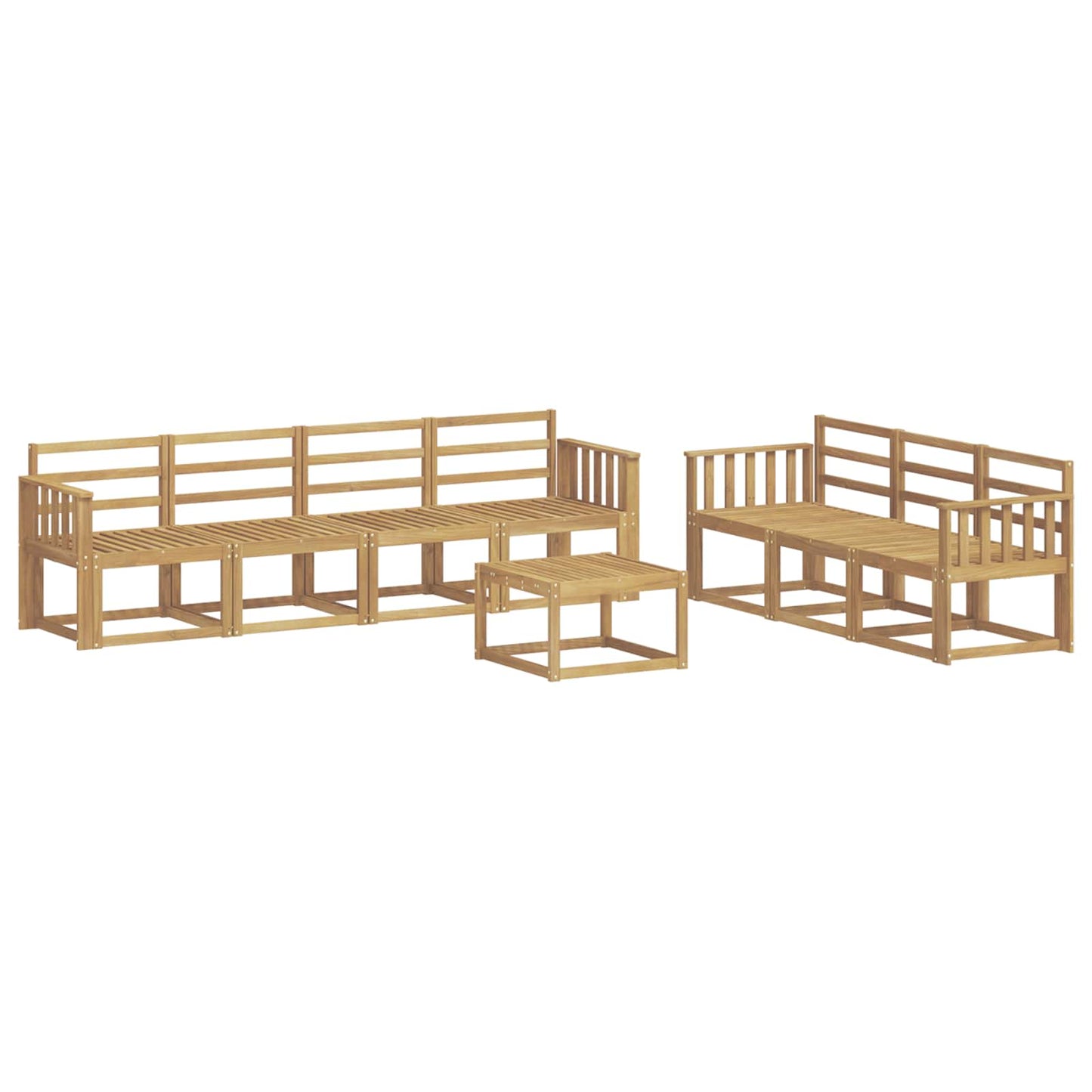 Utendørs sofa-sett 8 pcs Hvit 59 x 59 x 37 cm Solid akasietre