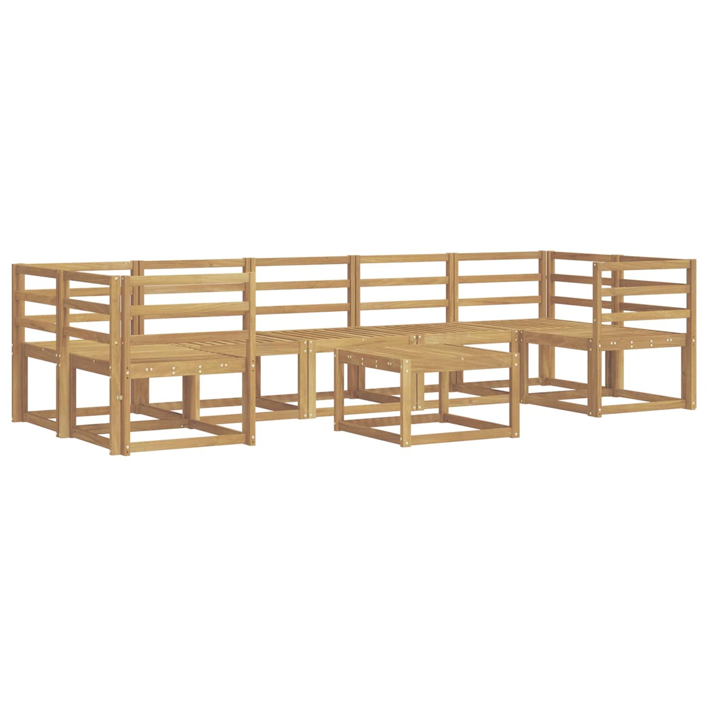 Utendørs sofa-sett 8 pcs Hvit 59 x 59 x 37 cm Solid akasietre