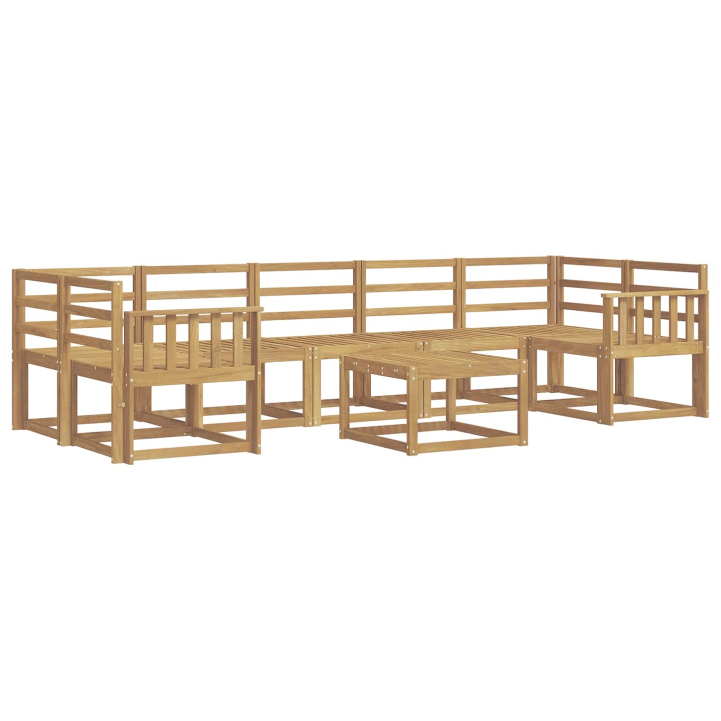 Utendørs sofa-sett 8 pcs Hvit 59 x 59 x 37 cm Solid akasietre