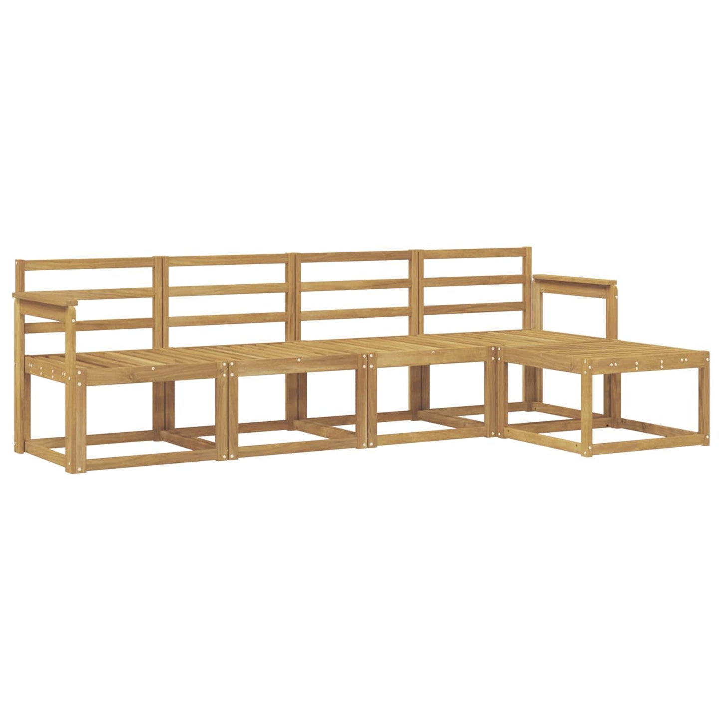 Utendørs sofa-sett 5 pcs Hvit 249 x 122,5 x 73 cm