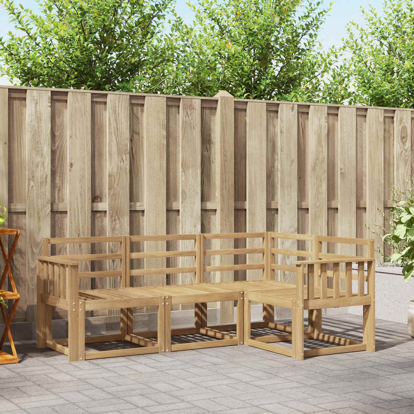 Utendørs sofa-sett 4 pcs Hvit 187,5 x 128,5 x 73 cm