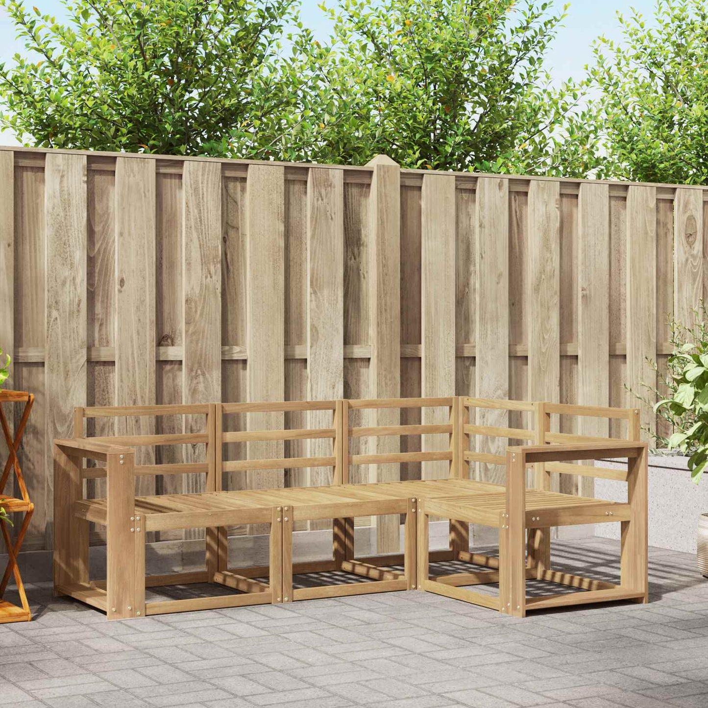 Utendørs sofa-sett 4 pcs Hvit 191,5 x 132,5 x 73 cm